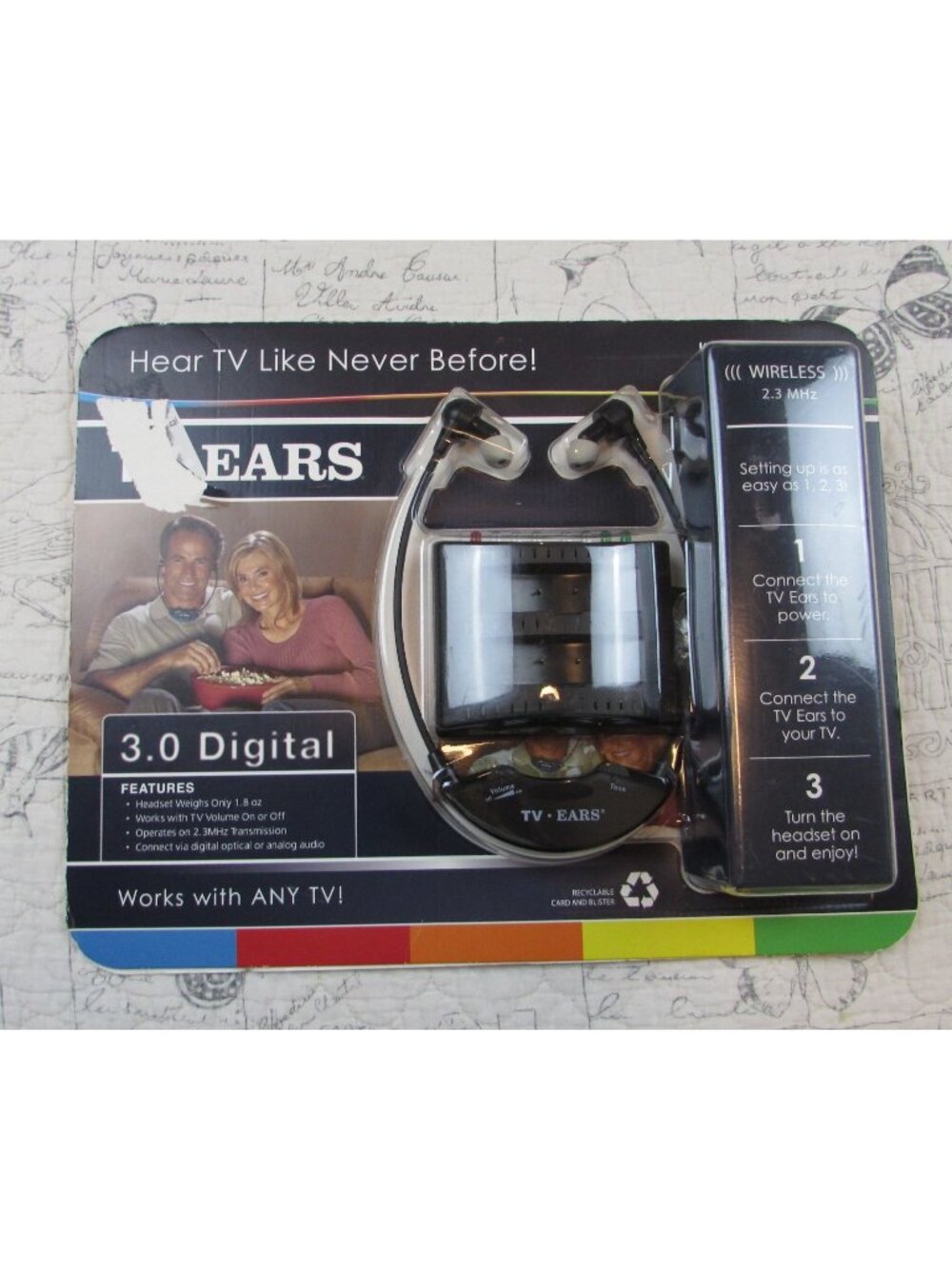 NEW TV EARS 3.0 3 Digital Wireless TV Listening Device Wireless
